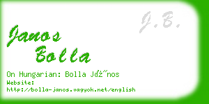 janos bolla business card